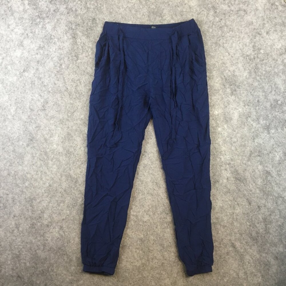 Streetwear Society Pants Womens M Joggers Pockets Solid Navy Blue Career Casual